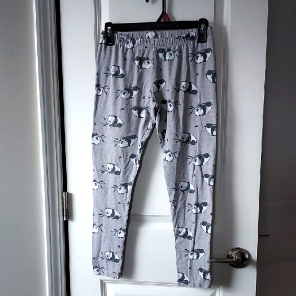 So Gray Panda Print Kids Leggings 16
